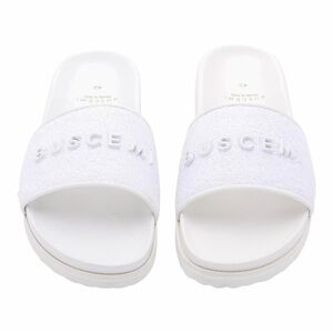 Buscemi Logo White Terry Slides. Made in Italy! Size EU 39/US 9.